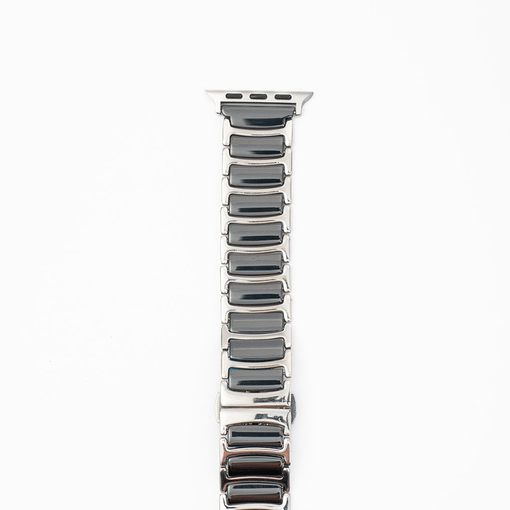 Stålrem Elegance - Silver / Black Til Apple Watch