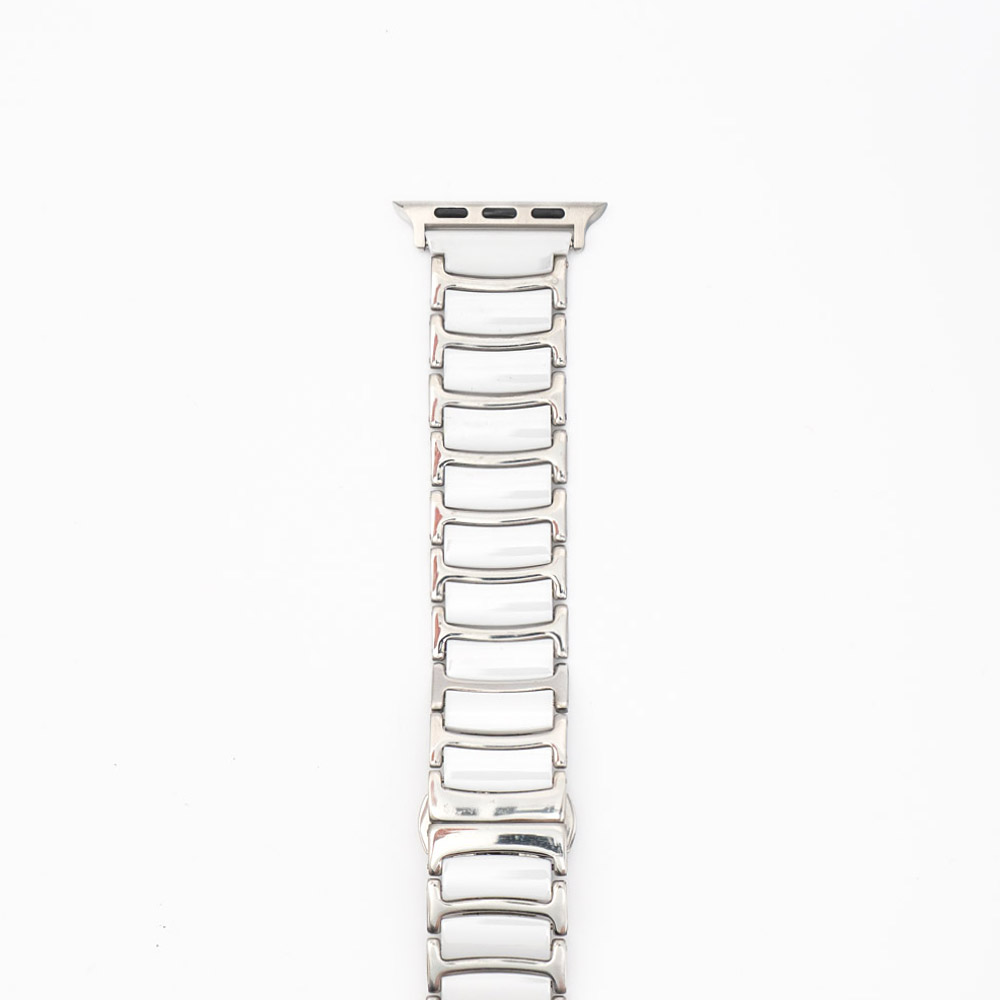 Stålrem Elegance - Silver / White Til Apple Watch