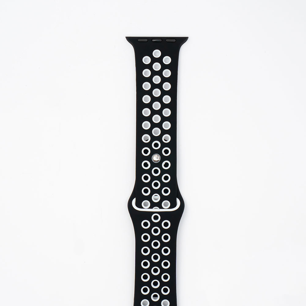 Silikone Fitness - Black / White Til Apple Watch