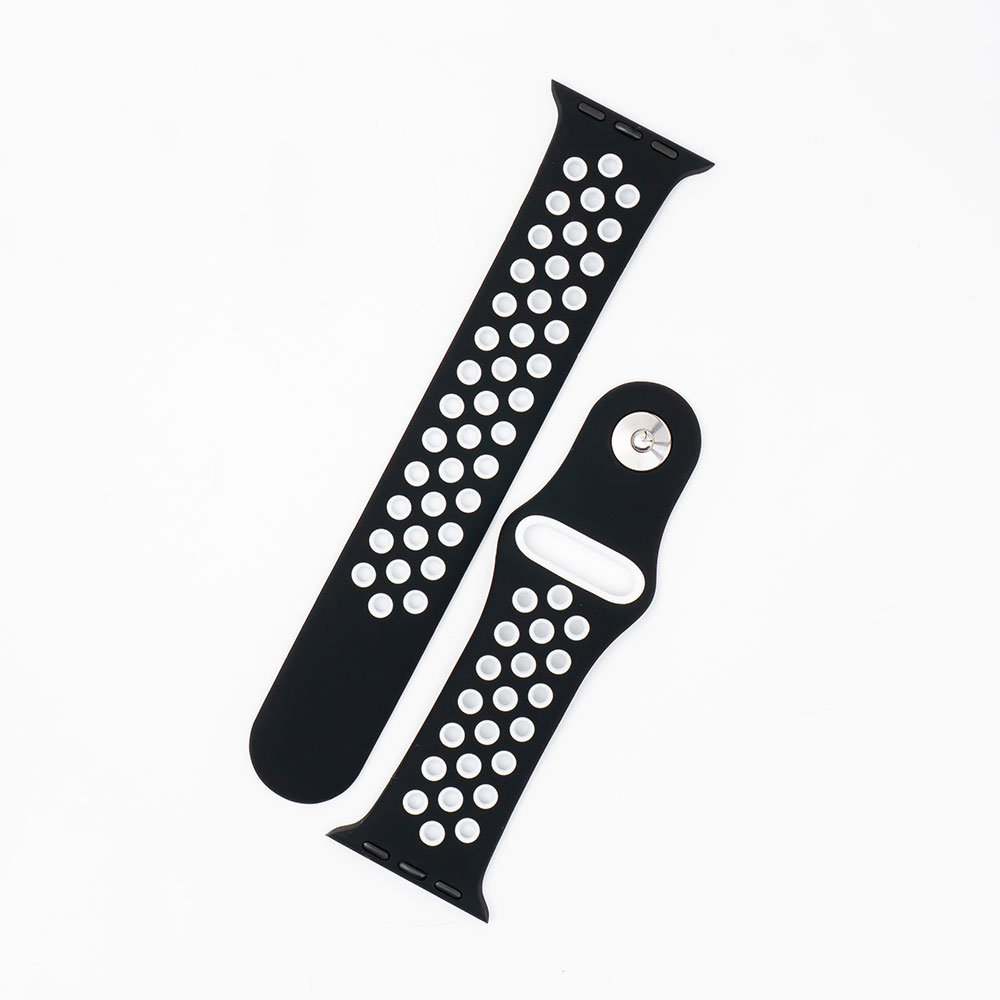 Silikone Fitness - Black / White Til Apple Watch - Billede 2