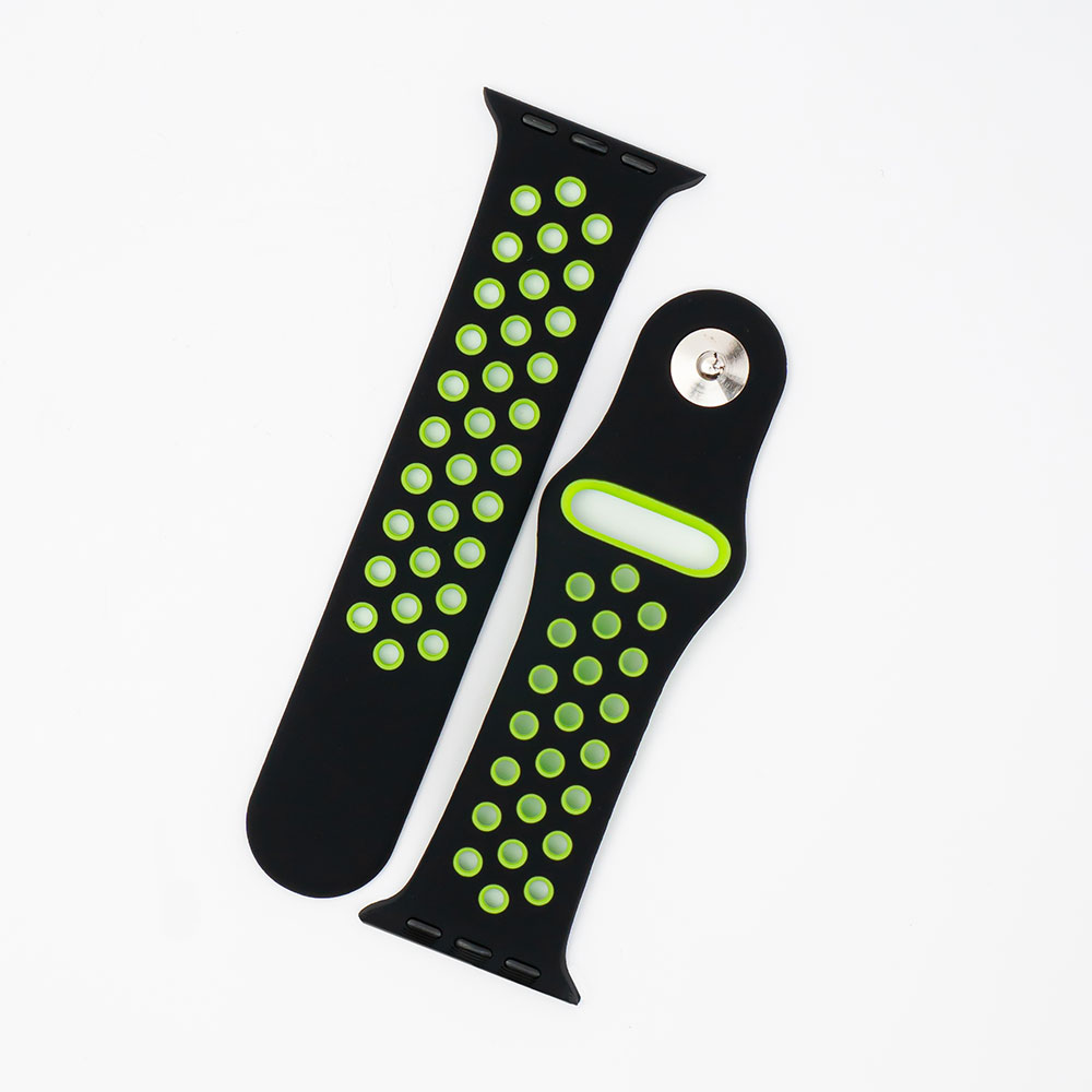 Silikone Fitness - Black / Green Til Apple Watch - Billede 2