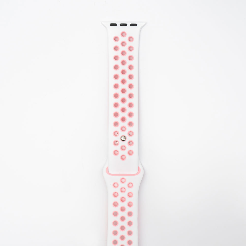Silikone Fitness - White / Pink Til Apple Watch
