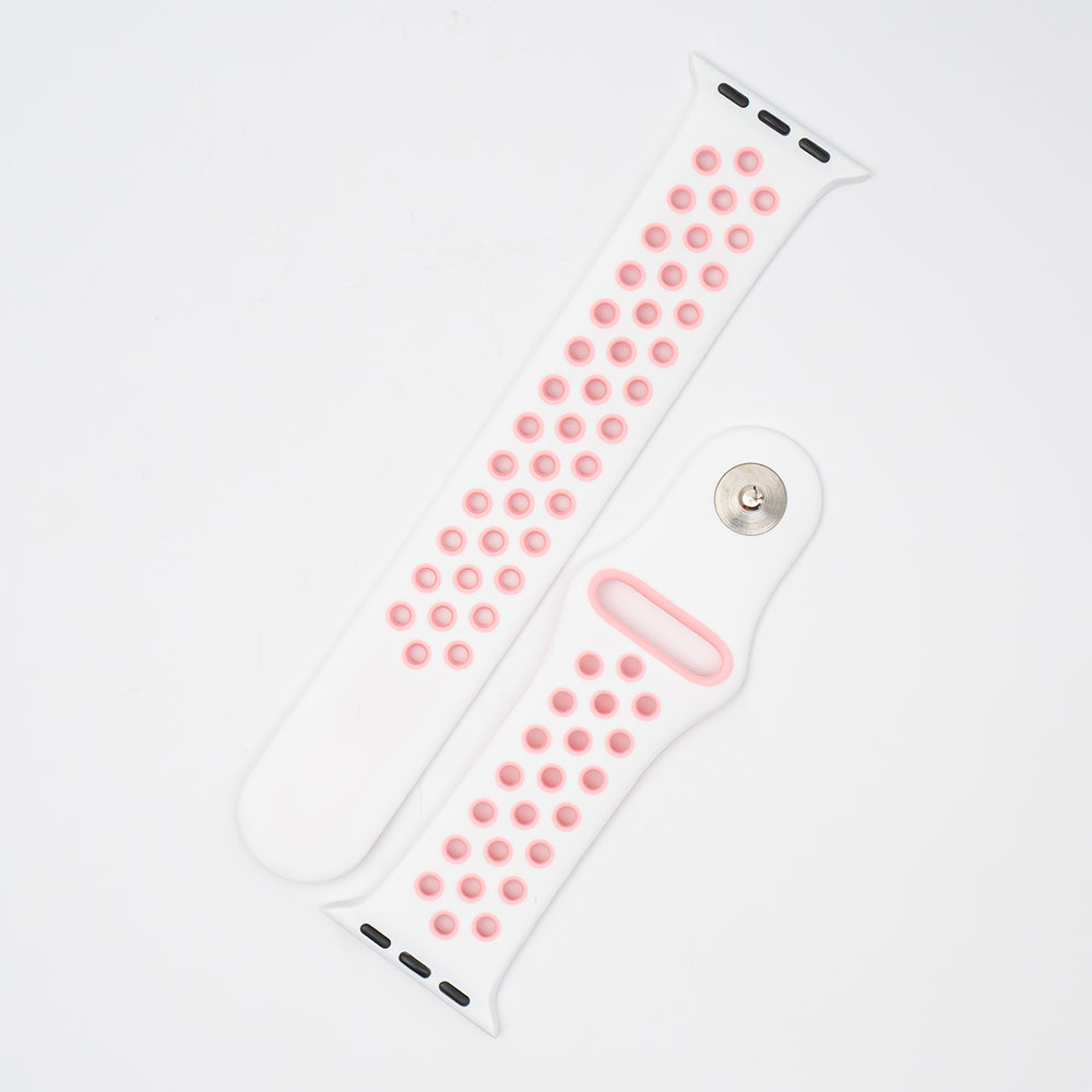 Silikone Fitness - White / Pink Til Apple Watch - Billede 2