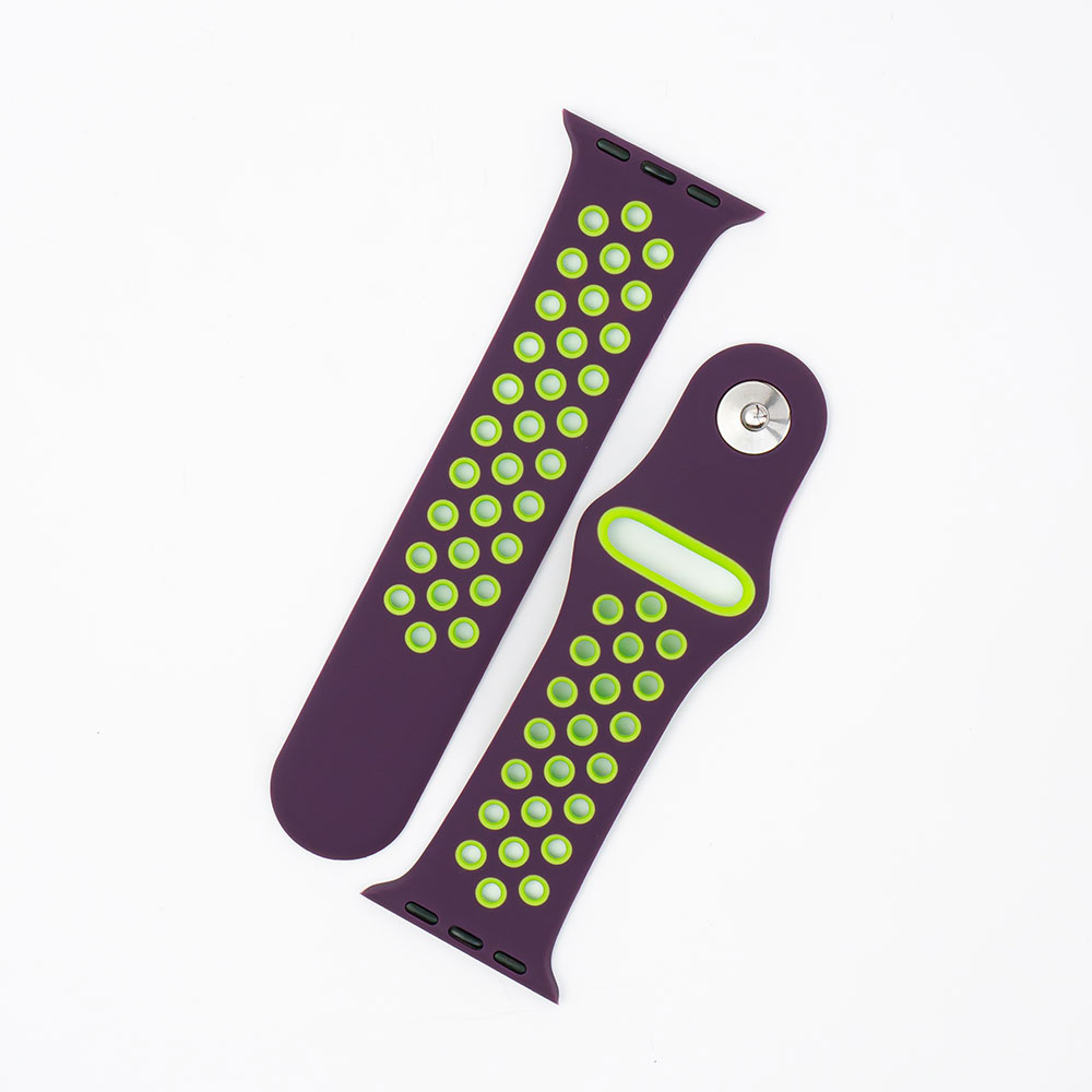 Silikone Fitness - Purple / Green Til Apple Watch