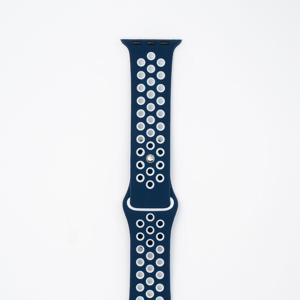 Silikone Fitness - Navy / White Til Apple Watch